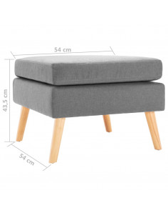 Poggiapiedi Grigio Chiaro in Tessuto