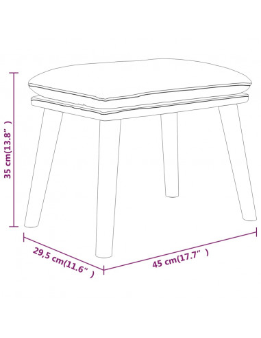 Poggiapiedi Grigio Scuro 45x29,5x35 cm in Tessuto