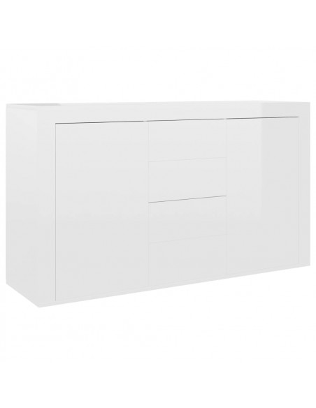 Credenza Bianco Lucido 120x36x69 cm in Legno Multistrato