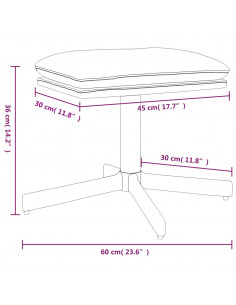 Poggiapiedi Marrone 60x60x36 cm in Velluto