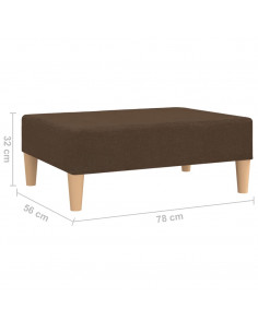 Poggiapiedi Marrone 78x56x32 cm in Tessuto