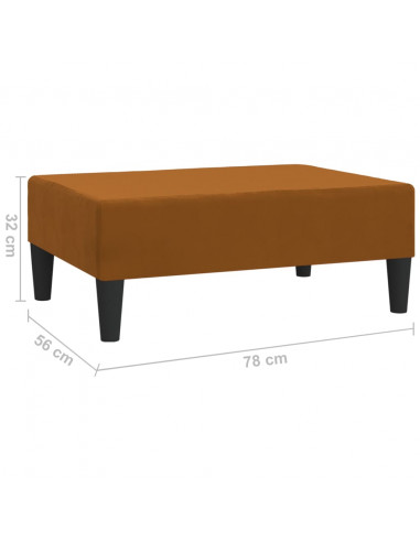 Poggiapiedi Marrone 78x56x32 cm in Velluto