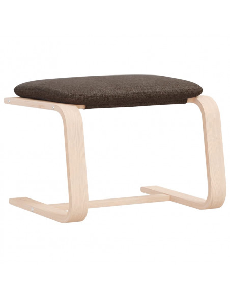 Poggiapiedi Marrone Scuro 51x41x40 cm in Tessuto