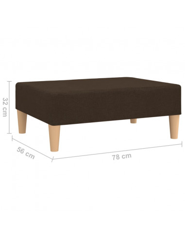 Poggiapiedi Marrone Scuro 78x56x32 cm in Tessuto