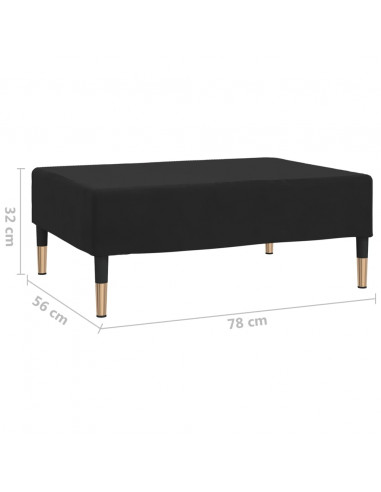 Poggiapiedi Nero 78x56x32 cm in Velluto