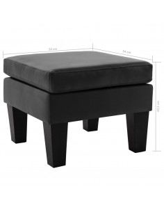 Poggiapiedi Nero in Similpelle