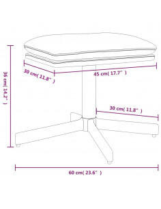 Poggiapiedi Rosa 60x60x36 cm in Velluto