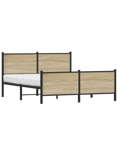 Giroletto senza Materaso in Metallo Rovere Sonoma 150x200 cm