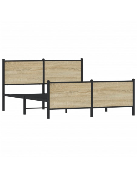 Giroletto senza Materaso in Metallo Rovere Sonoma 150x200 cm