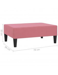 Poggiapiedi Rosa 78x56x32 cm in Velluto