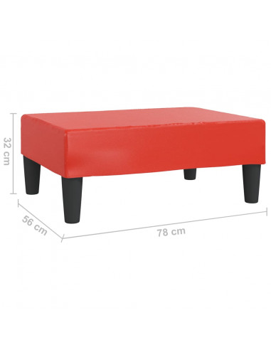 Poggiapiedi Rosso 78x56x32 cm in Similpelle
