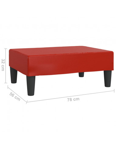 Poggiapiedi Rosso Vino 78x56x32 cm in Similpelle