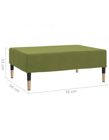 Poggiapiedi Verde Chiaro 78x56x32 cm in Velluto