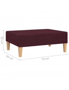 Poggiapiedi Viola 78x56x32 cm in Tessuto