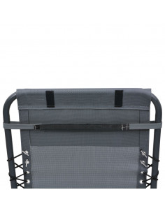 Poggiatesta per Sdraio Grigio 40x7,5x15 cm in Textilene