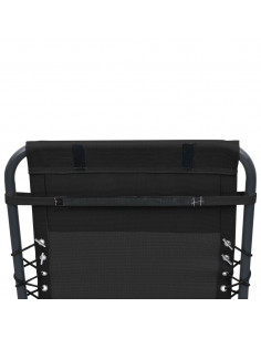 Poggiatesta per Sdraio Nero 40x7,5x15 cm in Textilene