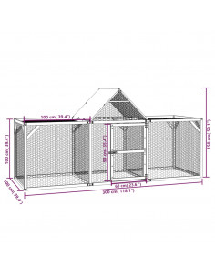 Pollaio 300x100x150 cm in Legno di Pino Massello Impregnato