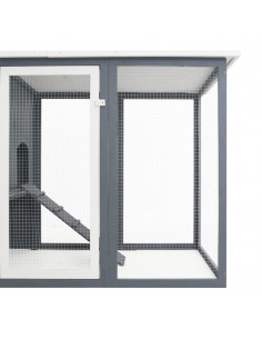 Pollaio all'Aperto con 1 Casetta di Cova Grigio in Legno