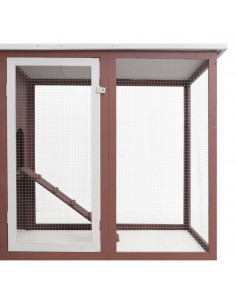 Pollaio all'Aperto con 1 Casetta di Cova Marrone in Legno