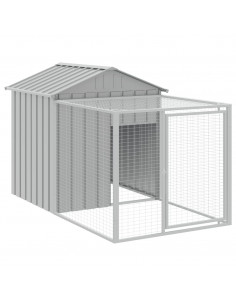 Pollaio Area Corsa Grigio Chiaro 117x609x123 cm Acciaio Zincato