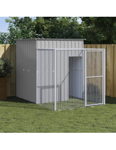 Pollaio Area Corsa Grigio Chiaro 165x251x181 cm Acciaio Zincato