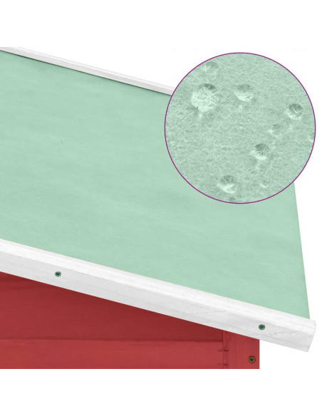 Pollaio con Casetta Nidificazione Rosso e Bianco in Legno Abete