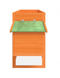 Pollaio Marrone 204x50x84 cm in Legno Massello di Pino