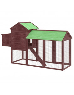 Pollaio Moka 193x65x117 cm in Legno Massello di Pino