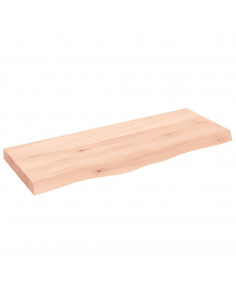 Piano Bagno 100x40x(2-6) cm in Legno Massello Non Trattato 2