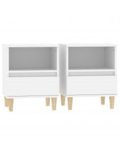 Comodini 2 pz in Bianco 40x35x50 cm 2