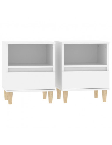 Comodini 2 pz in Bianco 40x35x50 cm