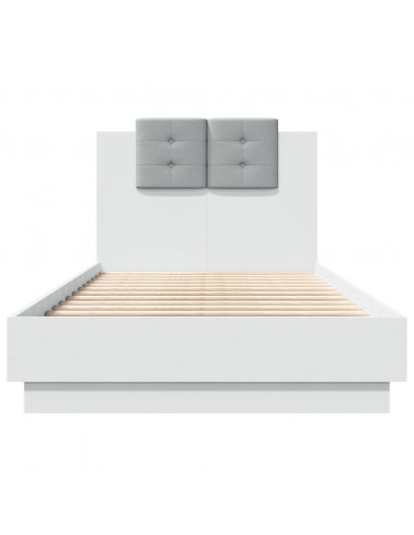 Giroletto con Testiera Bianco 90x190 cm in Legno Multistrato