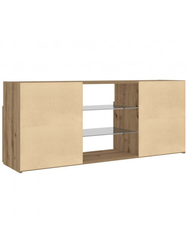 Mobile Porta TV con LED Artigianale 120x30x50 cm Multistrato