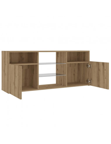 Mobile Porta TV con LED Artigianale 120x30x50 cm Multistrato