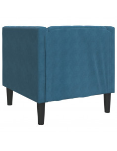 Poltrona Chesterfield Blu in Velluto