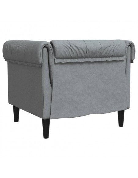 Poltrona Chesterfield Grigio Chiaro in Tessuto
