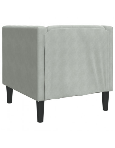 Poltrona Chesterfield Grigio Chiaro in Velluto