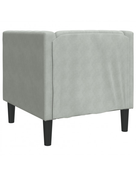 Poltrona Chesterfield Grigio Chiaro in Velluto