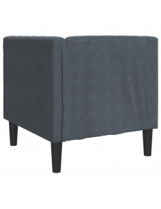 Poltrona Chesterfield Grigio Scuro in Velluto