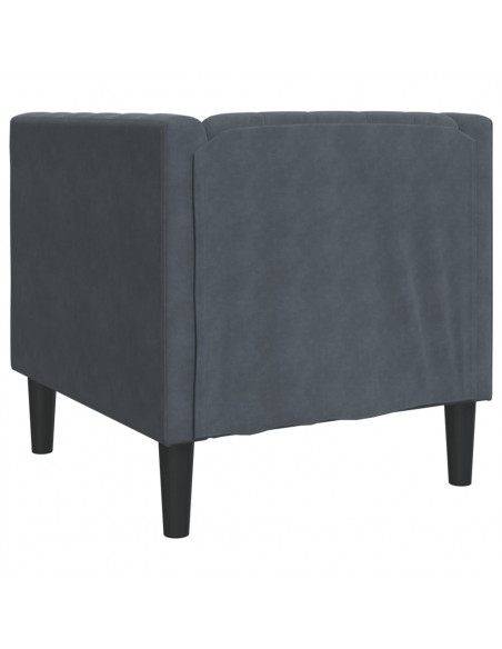 Poltrona Chesterfield Grigio Scuro in Velluto