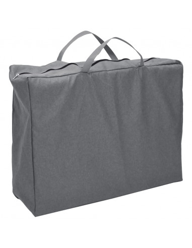 Box per Bambini con Materasso Grigio Scuro Tessuto di Lino