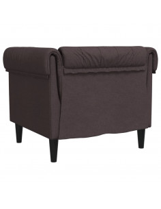 Poltrona Chesterfield Marrone Scuro in Tessuto