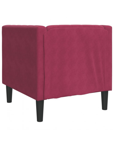 Poltrona Chesterfield Rosso Vino in Velluto