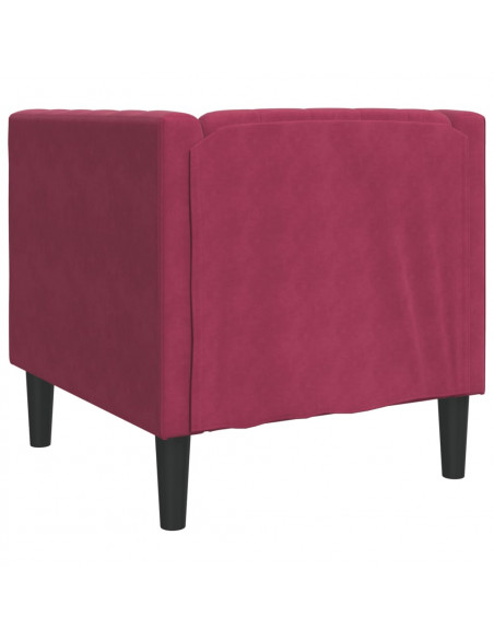 Poltrona Chesterfield Rosso Vino in Velluto