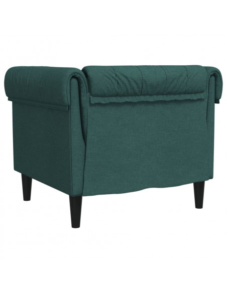 Poltrona Chesterfield Verde Scuro in Tessuto