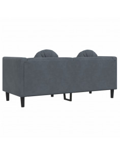 Poltrona con Cuscini a 2 Posti Grigio Scuro in Velluto