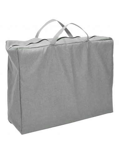 Box per Bambini con Materasso Grigio Chiaro Tessuto di Lino