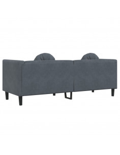 Poltrona con Cuscini a 3 Posti Grigio Scuro in Velluto