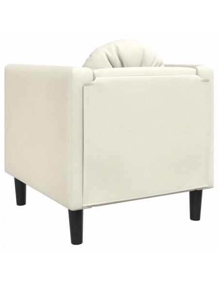 Poltrona con Cuscino Crema in Velluto