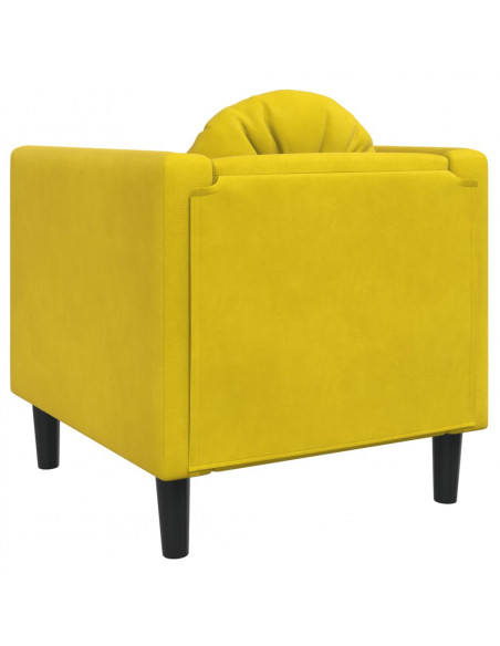 Poltrona con Cuscino Giallo in Velluto